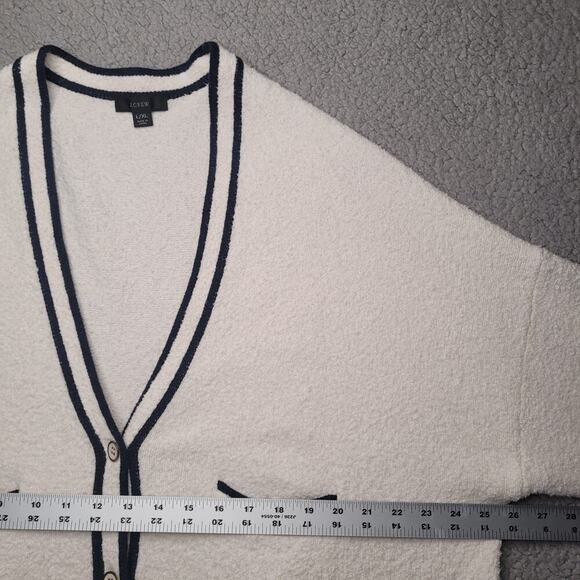 J Crew Sweater Womens Large XL Cream Long Front Pocket Cardigan BA055 - Picture 10 of 11